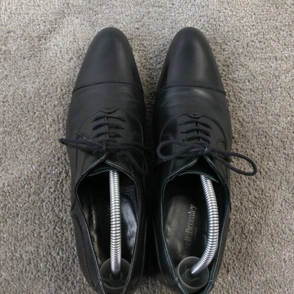 Russell & Bromley Mens UK 7 Shoes Cap Toe Oxford Lace Up Black Leather Hand Made - Picture 8 of 11